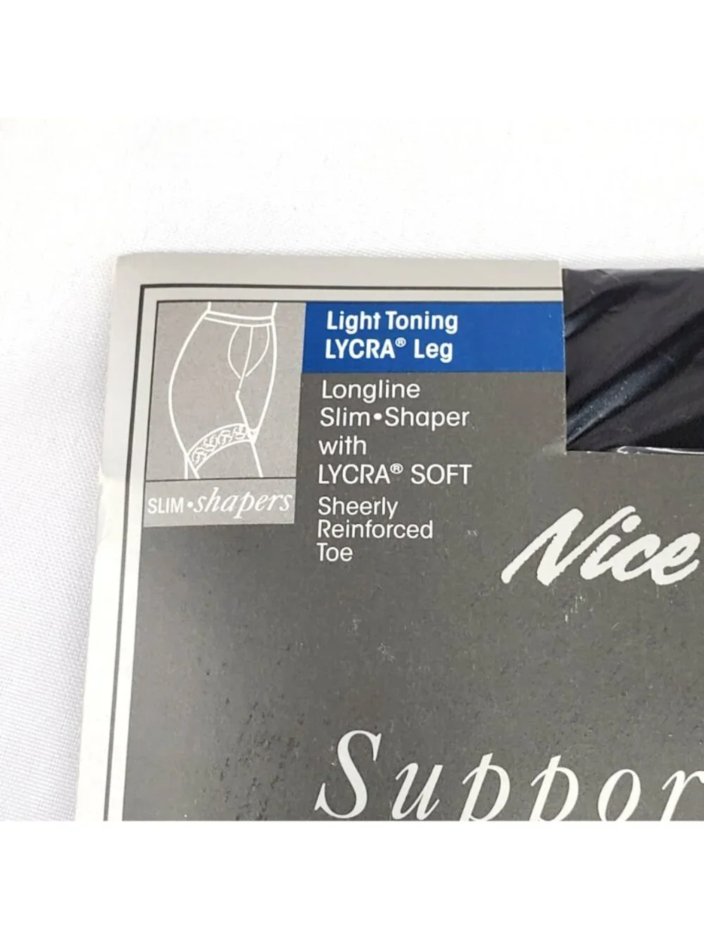 VTG Nice Touch Black Slim Shaper Pantyhose Size D Support Therapy Light Toning